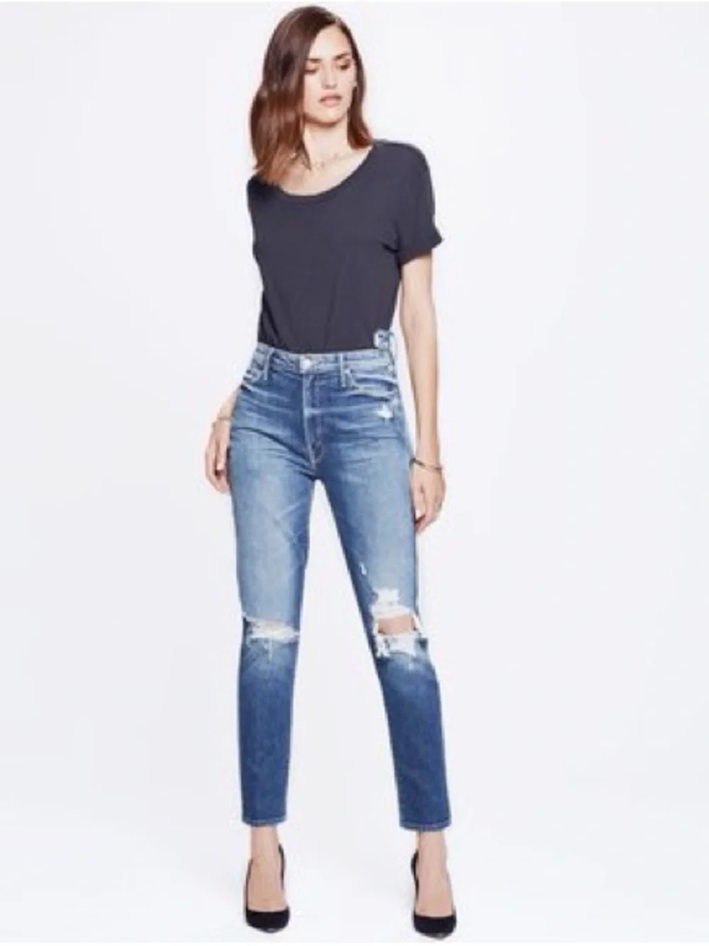 Mother The Dazzler Shift Ultra High-Rise Cropped Skinny Jeans - Picture 5 of 15